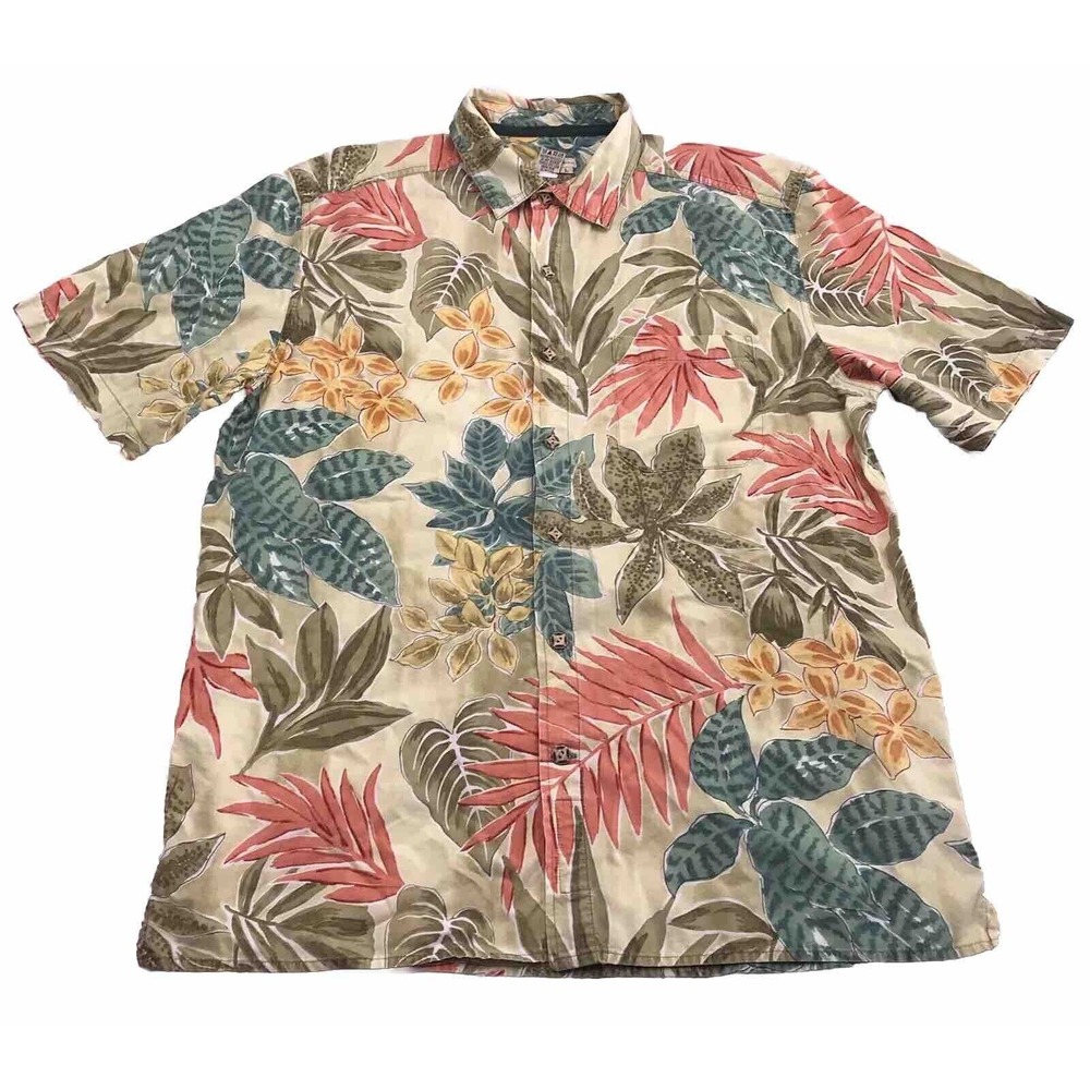 Vintage Territory Ahead Hawaiian Shirt Mens L Floral Aloha Colorful Camp Casual